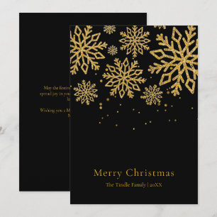Navidad escritura Glitter Moderno Dorado Negro