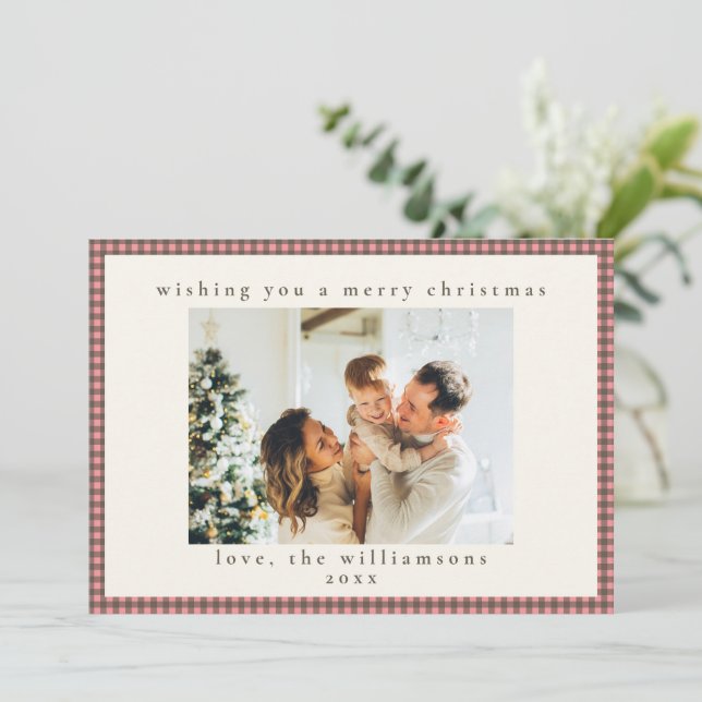 Navidad Familiar de Cuadro de Rosa, Cacao y Marrón (Anverso de pie)
