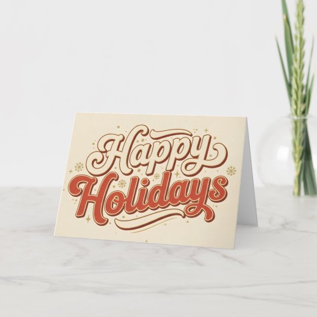 Navidad Felices Fiestas Retro Vintage (Anverso)