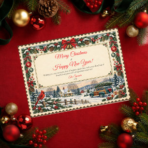 Navidad Feliz Año Nuevo País Vintage