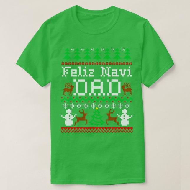 Navidad Feliz Navi Dad Suéter (Diseño del anverso)