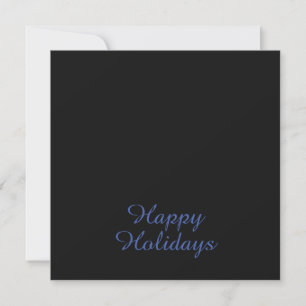 Navidad Feliz Negro y Azul Neutral Liso Elegante