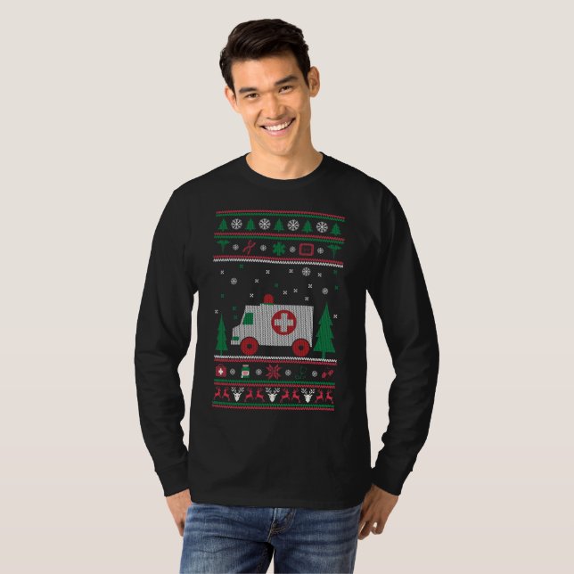 Navidad feo del suéter del paramédico (Anverso completo)