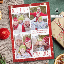 NAVIDAD FERIA Moderna 4 Luces Rojas Collage de fot