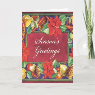 Navidad floral del vintage del Poinsettia