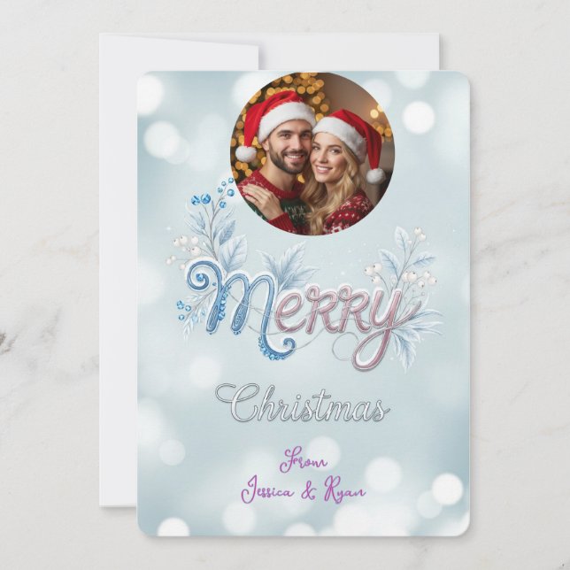 Navidad Foto de Pareja Monísima Personalizada  (Anverso)