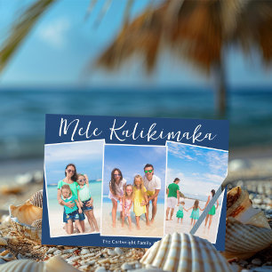 Navidad Foto de Playa 3 Mele Kalikimaka Azul Marin