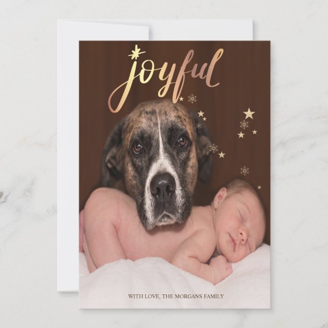 Navidad foto patas de perro alegres (Anverso)