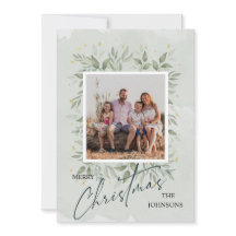 Navidad Foto Personalizada Acuarela Elegante