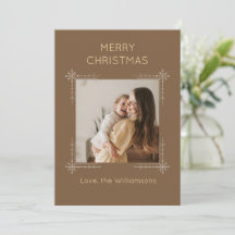 Navidad Foto Personalizada Marrón Adorable