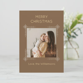 Navidad Foto Personalizada Marrón Adorable