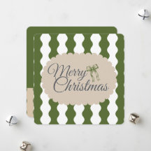 Navidad Foto Personalizada Rayas Verdes Cottagecor