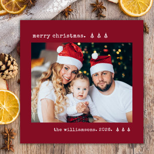 Navidad Foto Pino Minimalista Máquina de Escribir