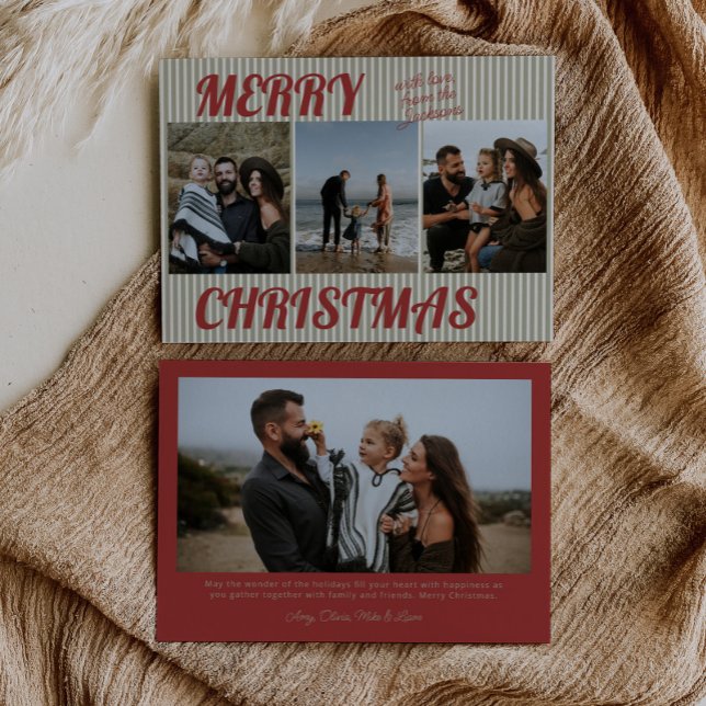 Navidad Foto Retro Vintage Rayas Verdes (Subido por el creador)