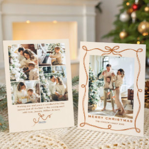 Navidad Funky Boho Beige Cinta de Lazo 5 Foto