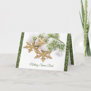 Navidad gaélica irlandesa, copos de nieve dorados,