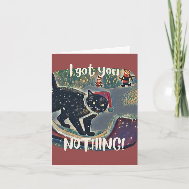 Navidad Gato Negro Divertido Travieso Personalizad (Anverso)