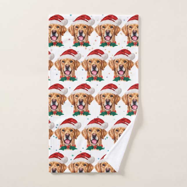 Navidad Golden Retriever Navidad (Toalla de mano)