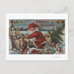 Navidad GreetingSanta en trineo