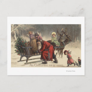 Navidad GreetingSanta y trineo