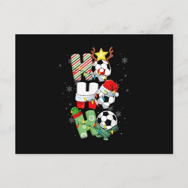 Navidad Ho-Ho-Ho Santa Reno Ciervo Fútbol Navideño (Anverso)