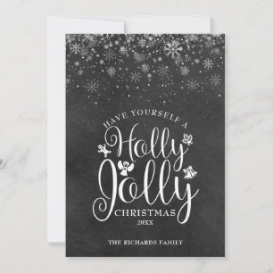 Navidad Holly Alegre Escritura Elegante Pizarra