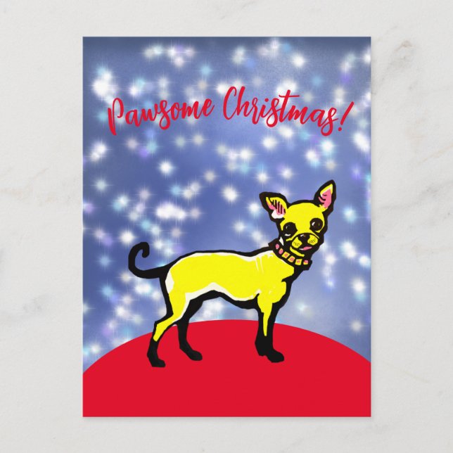 Navidad impresionante con chihuahuas! Tarjeta post (Anverso)