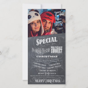 Navidad incorrecto político correcto de la pizarra