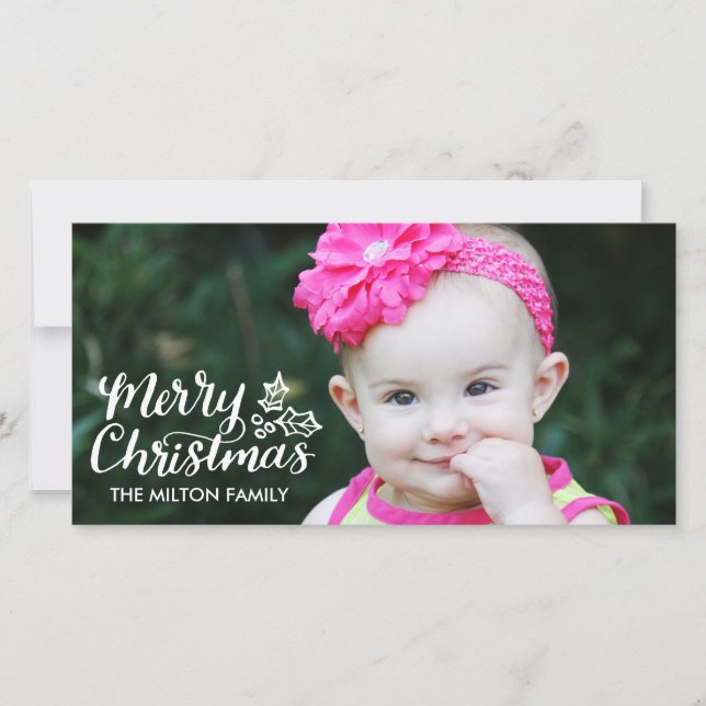 Navidad indicado con letras Photocard lleno de la