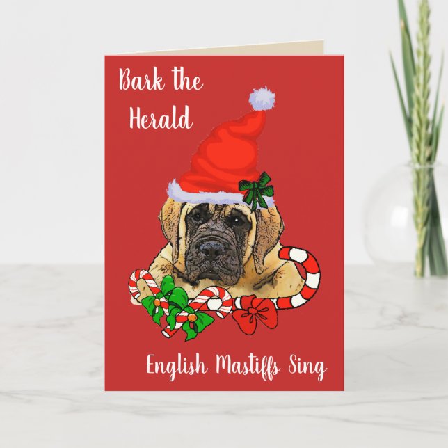 Navidad inglés lindo del perrito del mastín (Anverso)