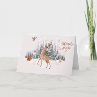 Navidad Invernal en el Bosque con Texto Personaliz