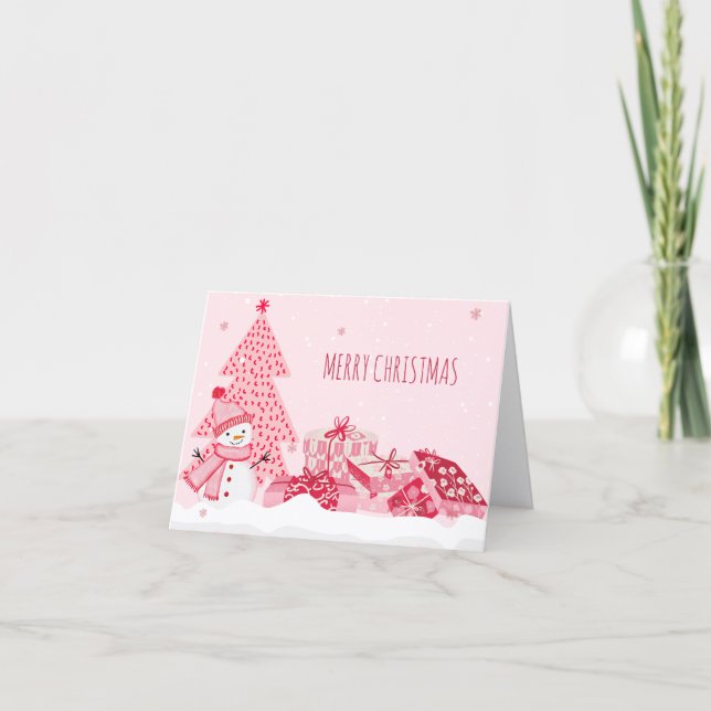 Navidad invernal rosa juguetona (Anverso)
