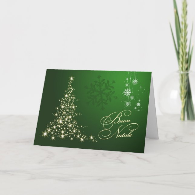 Navidad italiano - verde y árbol chispeante del (Anverso)