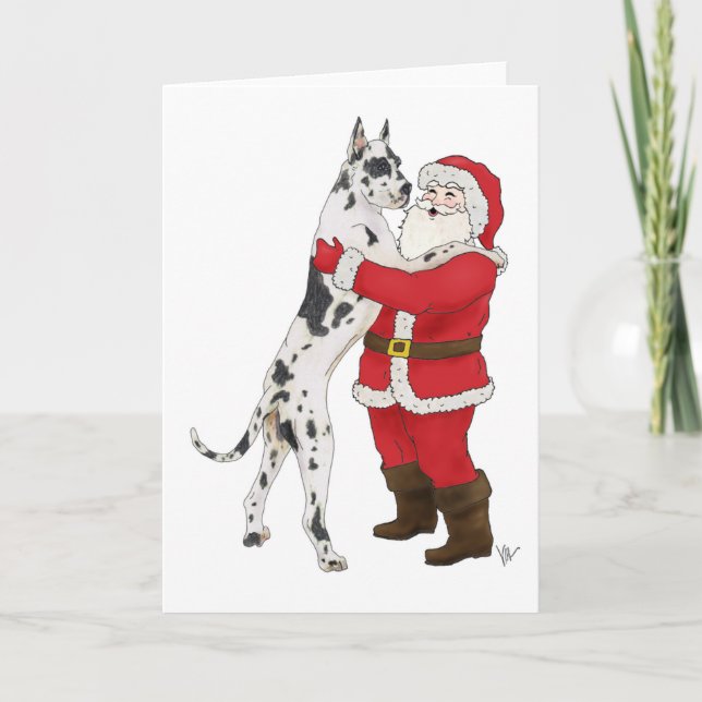 Navidad Jowly de great dane que saluda (Anverso)