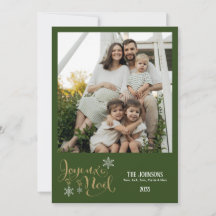 Navidad Joyeux Noel Copos de Nieve Cuadros Verdes 