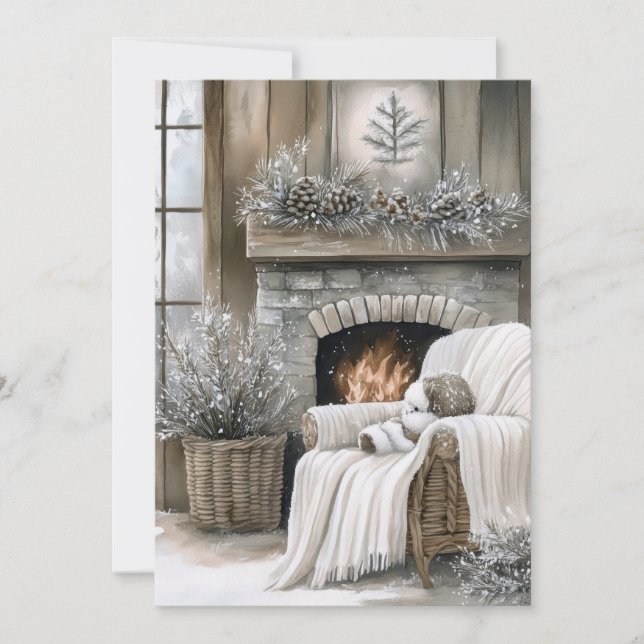 Navidad junto a la Chimenea Acogedora (Anverso)