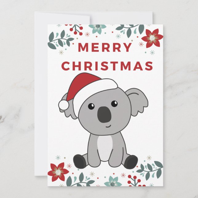 Navidad Koala Nieve Animales Koalas Festejo (Anverso)