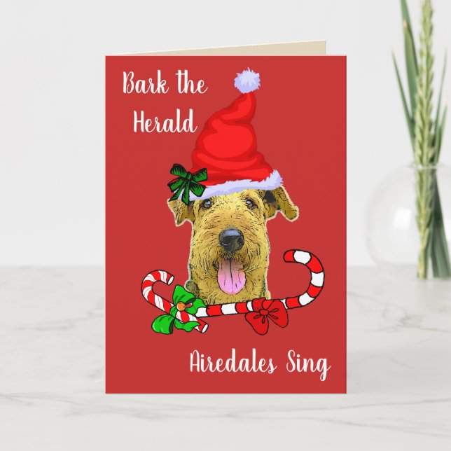 Navidad lindo de Airedale Terrier (Anverso)