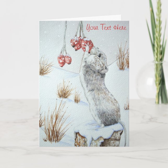 navidad lindo de la fauna de la escena de la nieve (Anverso)