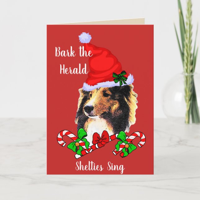 Navidad lindo de Sheltie Santa (Anverso)