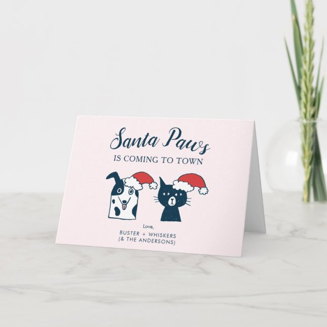 Navidad lindo perro y gato de las patas el | de (Anverso)