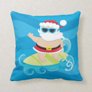 Navidad lindo que practica surf la almohada de la