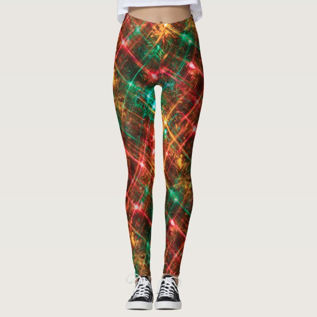 navidad luces de árboles navidad leggings (Anverso)