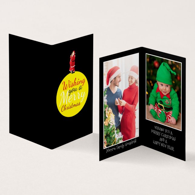 Navidad Luna, tarjeta de Navidades de fotografía f (Interior y exterior)