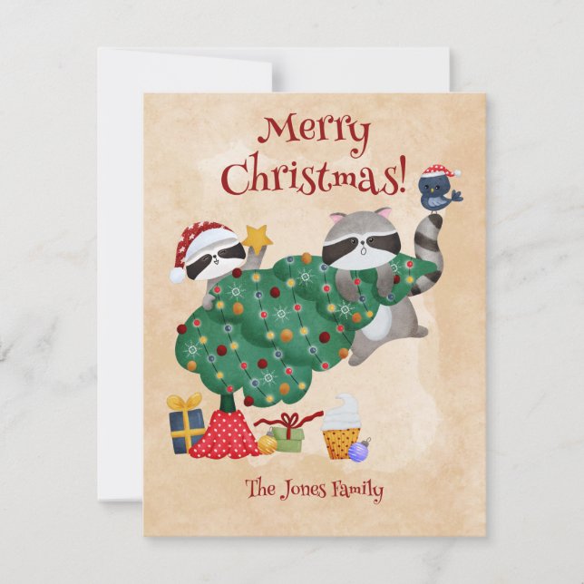 Navidad Mapache Divertida  (Anverso)
