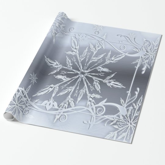 Navidad maravilloso, plata, copos de nieve de papel de regalo