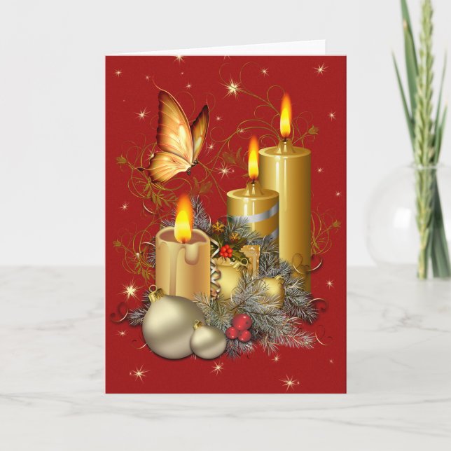 Navidad mariposa y velas (Anverso)