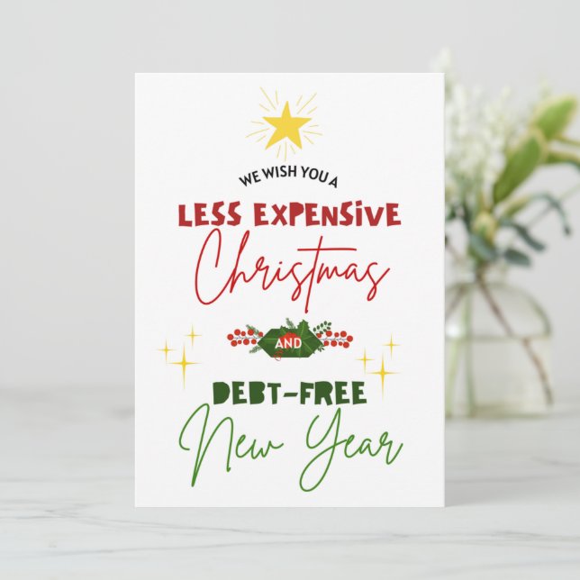 Navidad Menos Cara Deuda Libre Año Nuevo Divertido (Anverso de pie)