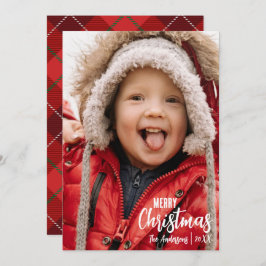 Navidad Merry Country Plaid Familiar Foto Rústica