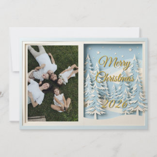 Navidad Minimalista en Papel Recortado con Foto Fa